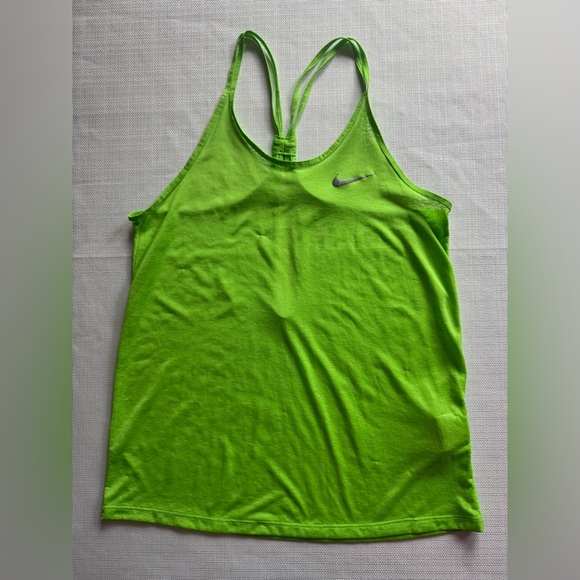 Nike ✔️ Dri Fit Racer Back Strappy Athletic Tank Top Lime Green XS Women's VGUC - Picture 1 of 7